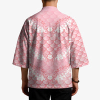 Soft Pink Mermaid Puakenikeni Maile Lei Kimono LT01 - Polynesian Pride