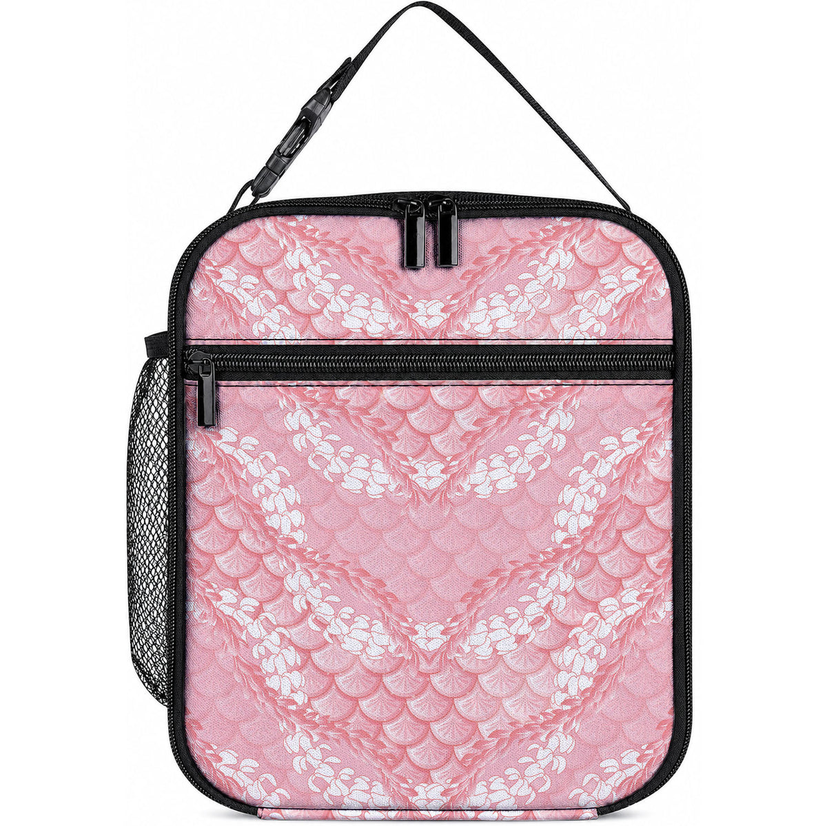 Soft Pink Mermaid Puakenikeni Maile Lei Lunch Bag LT01 10.2 × 8.3 × 4.3 inch Pink - Polynesian Pride
