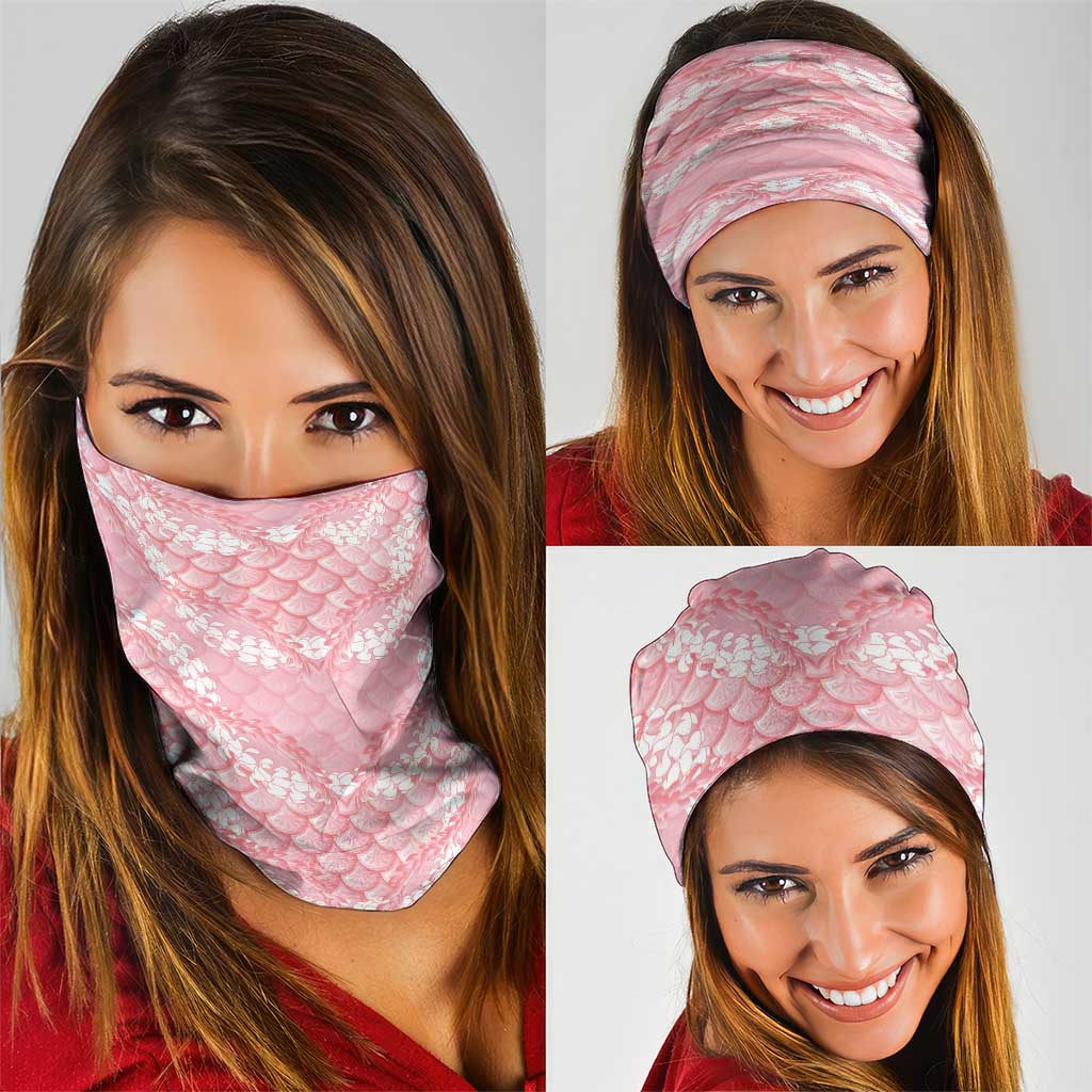 Soft Pink Mermaid Puakenikeni Maile Lei Neck Gaiter LT01 - Polynesian Pride