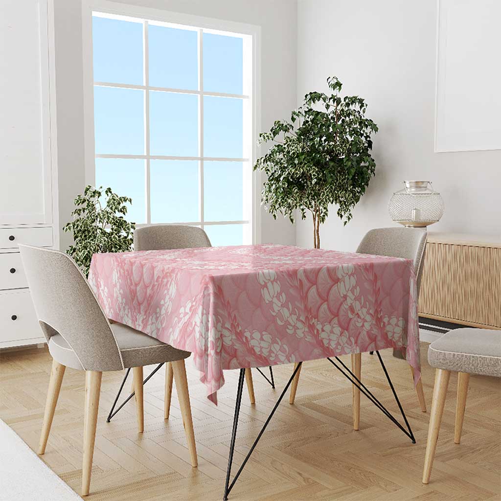 Soft Pink Mermaid Puakenikeni Maile Lei Tablecloth LT01 - Polynesian Pride