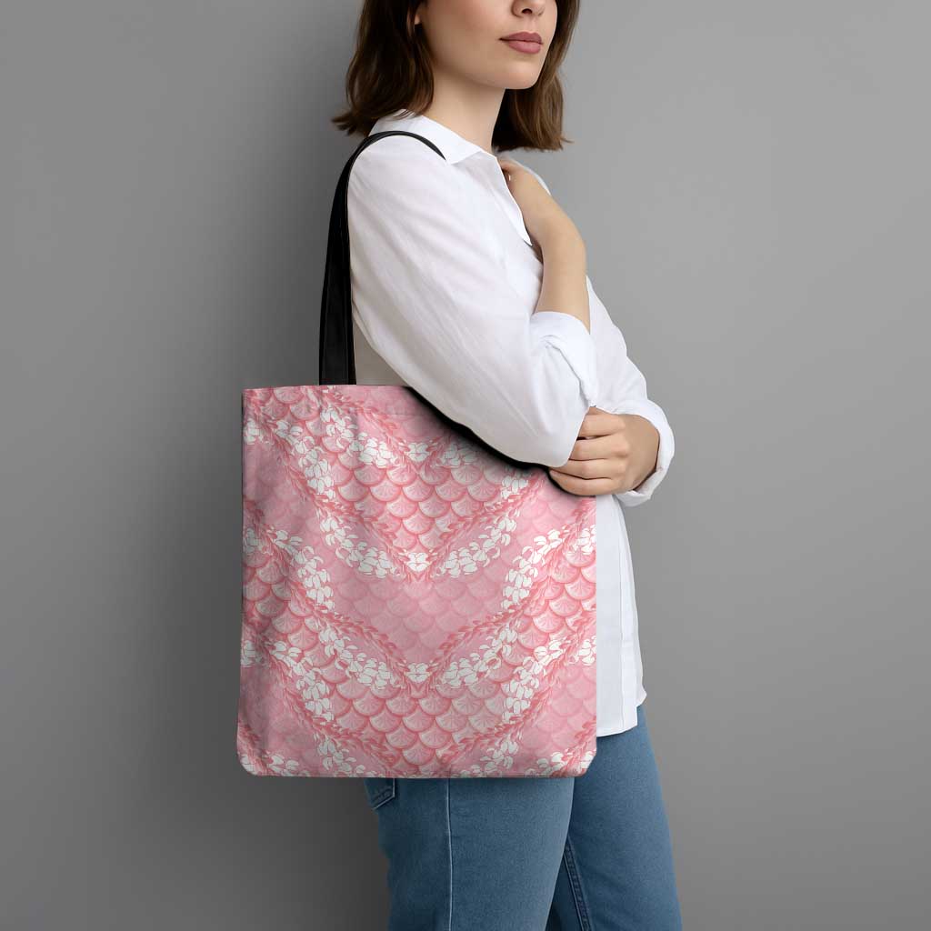 Soft Pink Mermaid Puakenikeni Maile Lei Tote Bag LT01 - Polynesian Pride