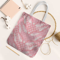 Soft Pink Mermaid Puakenikeni Maile Lei Tote Bag LT01 White Strap One Size Pink - Polynesian Pride