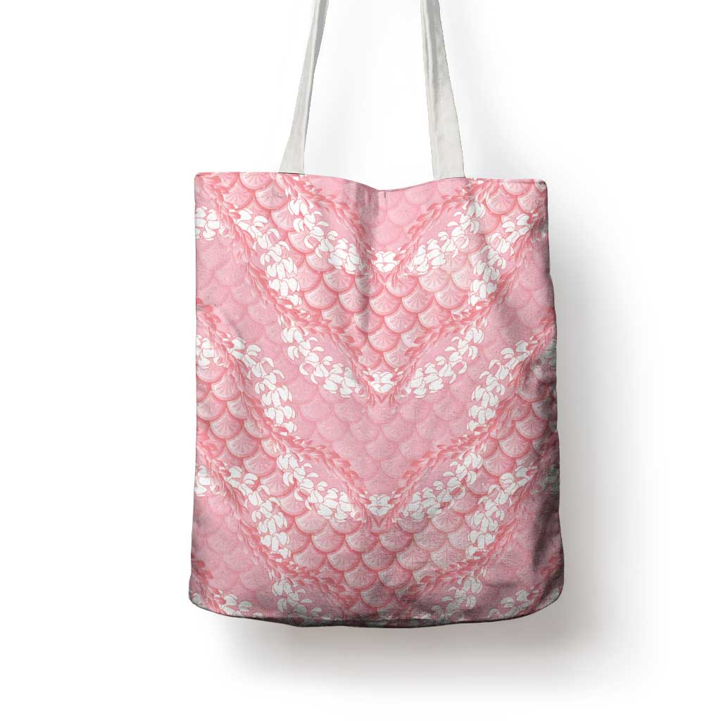 Soft Pink Mermaid Puakenikeni Maile Lei Tote Bag LT01 - Polynesian Pride