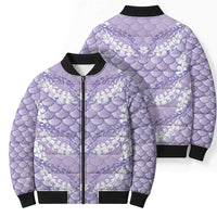 Lilac Mermaid Puakenikeni Maile Lei Bomber Puffer Jacket LT01 - Polynesian Pride