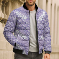 Lilac Mermaid Puakenikeni Maile Lei Bomber Puffer Jacket LT01 - Polynesian Pride