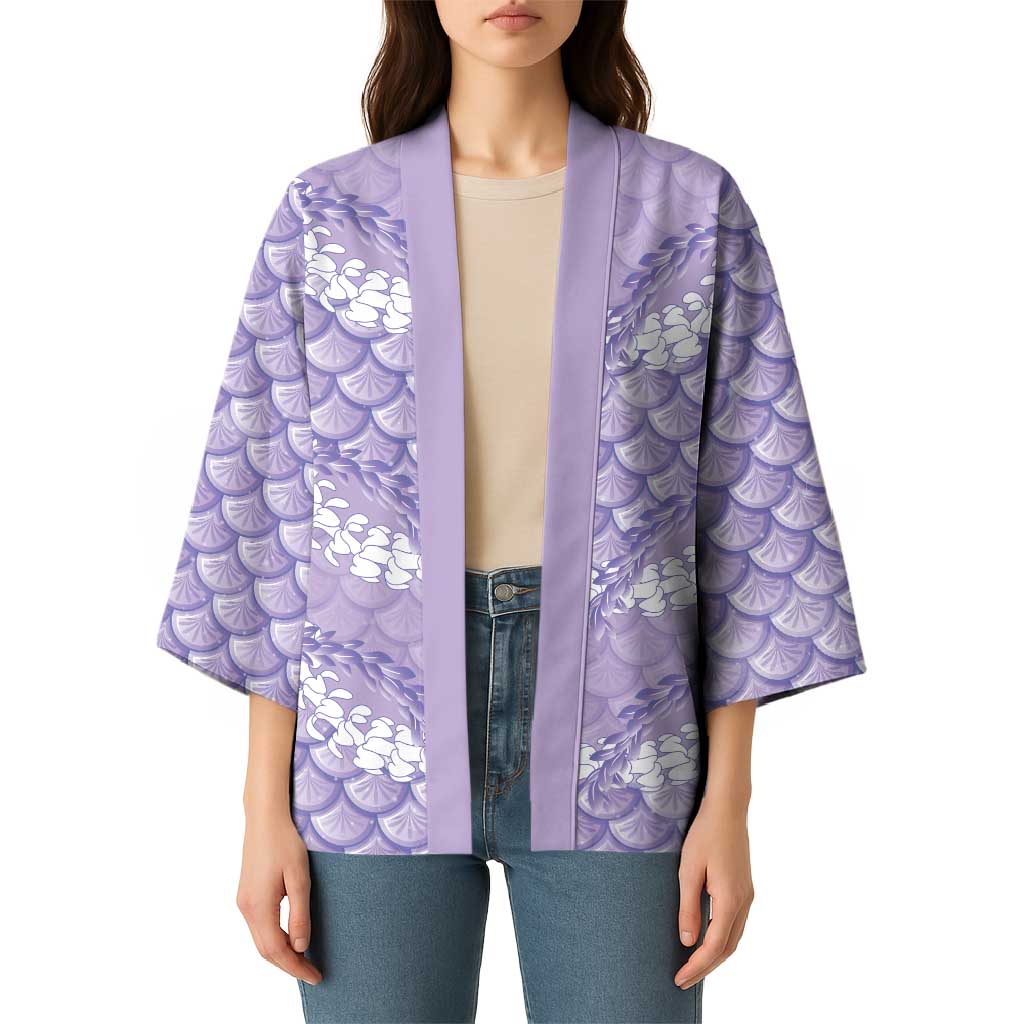 Lilac Mermaid Puakenikeni Maile Lei Kimono LT01 - Polynesian Pride