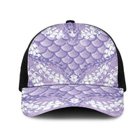 Lilac Mermaid Puakenikeni Maile Lei Mesh Trucker Cap LT01 One Size Black Purple - Polynesian Pride