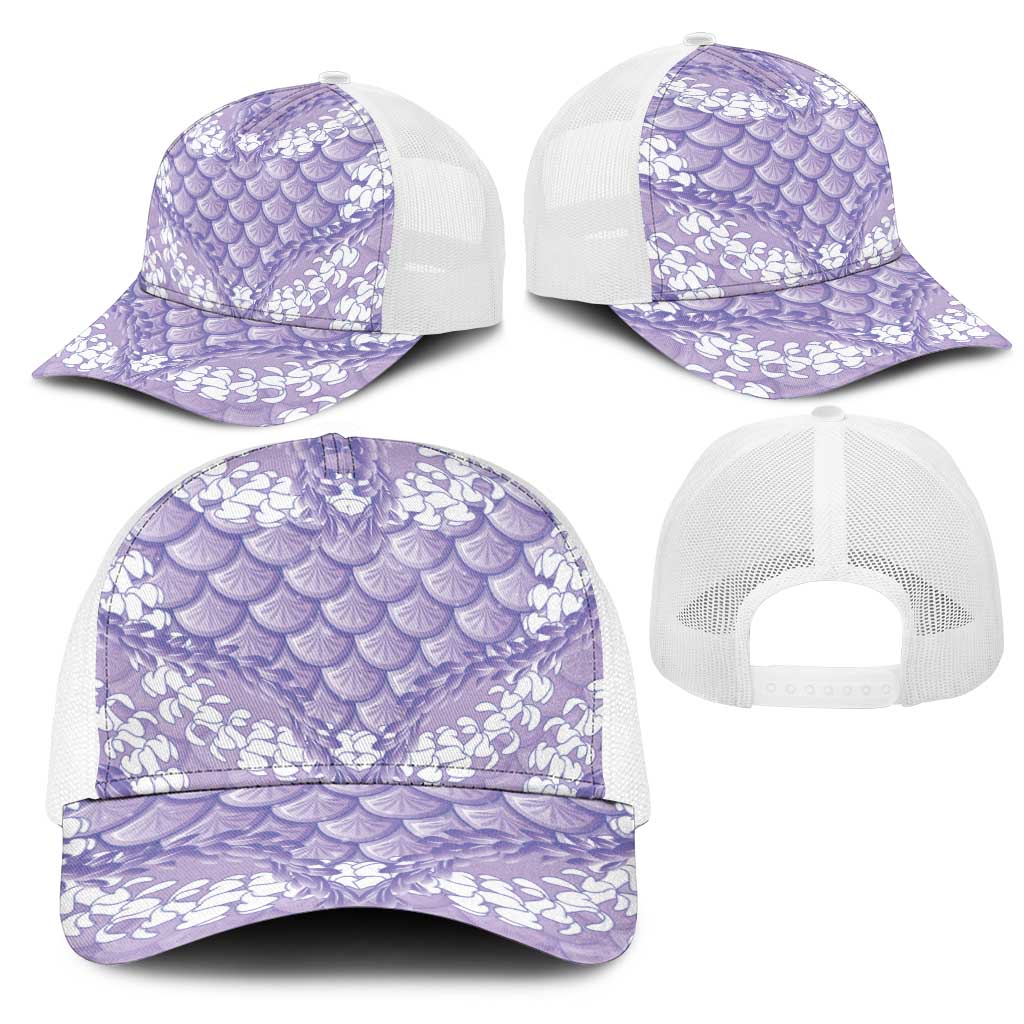 Lilac Mermaid Puakenikeni Maile Lei Mesh Trucker Cap LT01 - Polynesian Pride