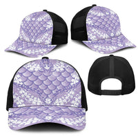 Lilac Mermaid Puakenikeni Maile Lei Mesh Trucker Cap LT01 - Polynesian Pride