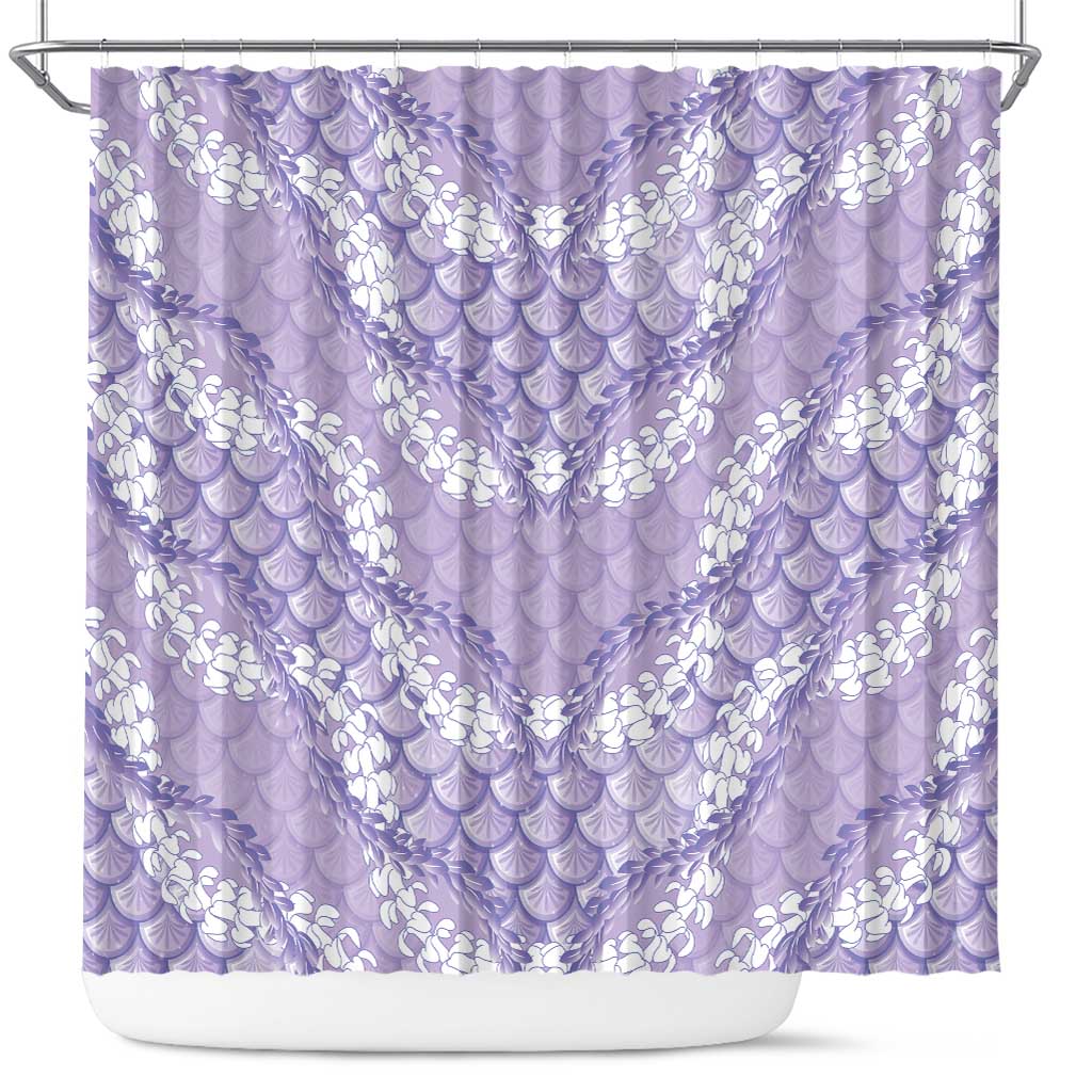 Lilac Mermaid Puakenikeni Maile Lei Shower Curtain LT01 Purple - Polynesian Pride