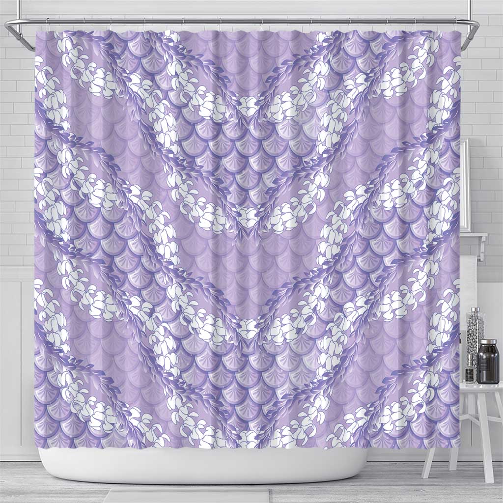 Lilac Mermaid Puakenikeni Maile Lei Shower Curtain LT01 - Polynesian Pride
