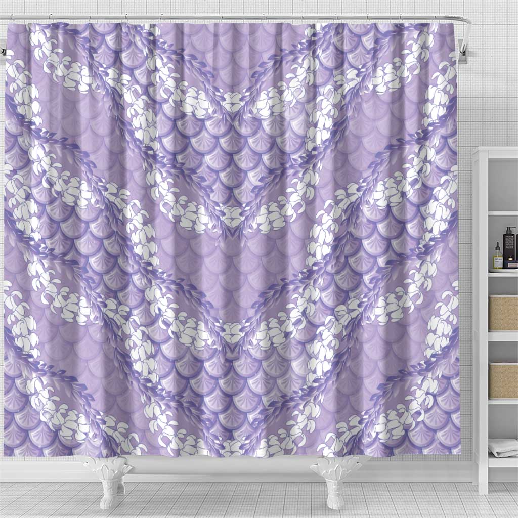 Lilac Mermaid Puakenikeni Maile Lei Shower Curtain LT01 - Polynesian Pride
