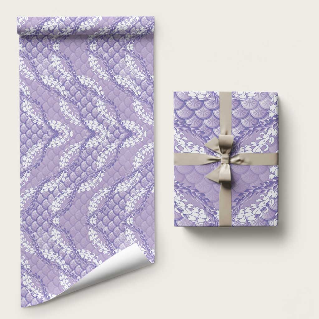 Lilac Mermaid Puakenikeni Maile Lei Wrapping Paper LT01 58" × 23" Purple - Polynesian Pride