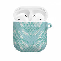 Light Turquoise Mermaid Puakenikeni Maile Lei AirPods Case LT01 Turquoise - Polynesian Pride