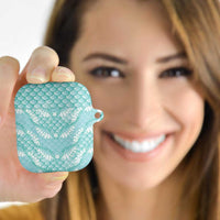 Light Turquoise Mermaid Puakenikeni Maile Lei AirPods Case LT01 - Polynesian Pride