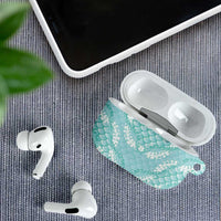 Light Turquoise Mermaid Puakenikeni Maile Lei AirPods Case LT01 - Polynesian Pride