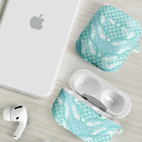 Light Turquoise Mermaid Puakenikeni Maile Lei AirPods Case LT01 - Polynesian Pride