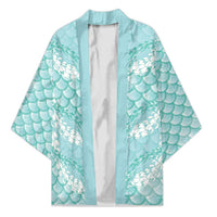 Light Turquoise Mermaid Puakenikeni Maile Lei Kimono LT01 Unisex Turquoise - Polynesian Pride