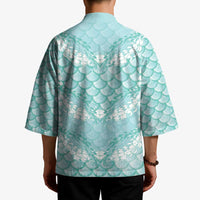 Light Turquoise Mermaid Puakenikeni Maile Lei Kimono LT01 - Polynesian Pride
