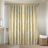 Pastel Yellow Mermaid Puakenikeni Maile Lei Bathroom Set LT01 Shower Curtain Only Yellow - Polynesian Pride