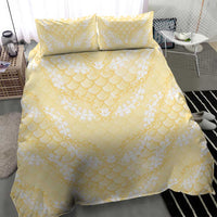 Pastel Yellow Mermaid Puakenikeni Maile Lei Bedding Set LT01 - Polynesian Pride
