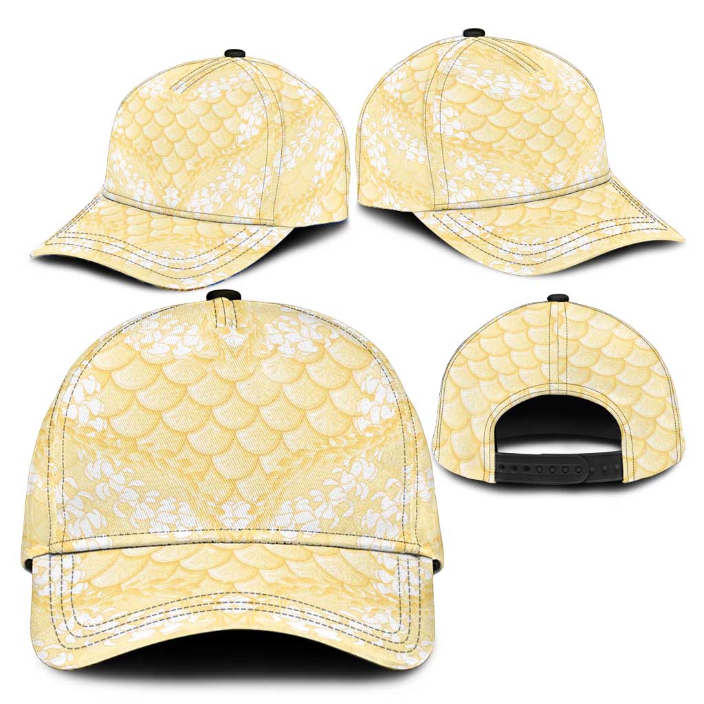 Pastel Yellow Mermaid Puakenikeni Maile Lei Classic Cap LT01 - Polynesian Pride