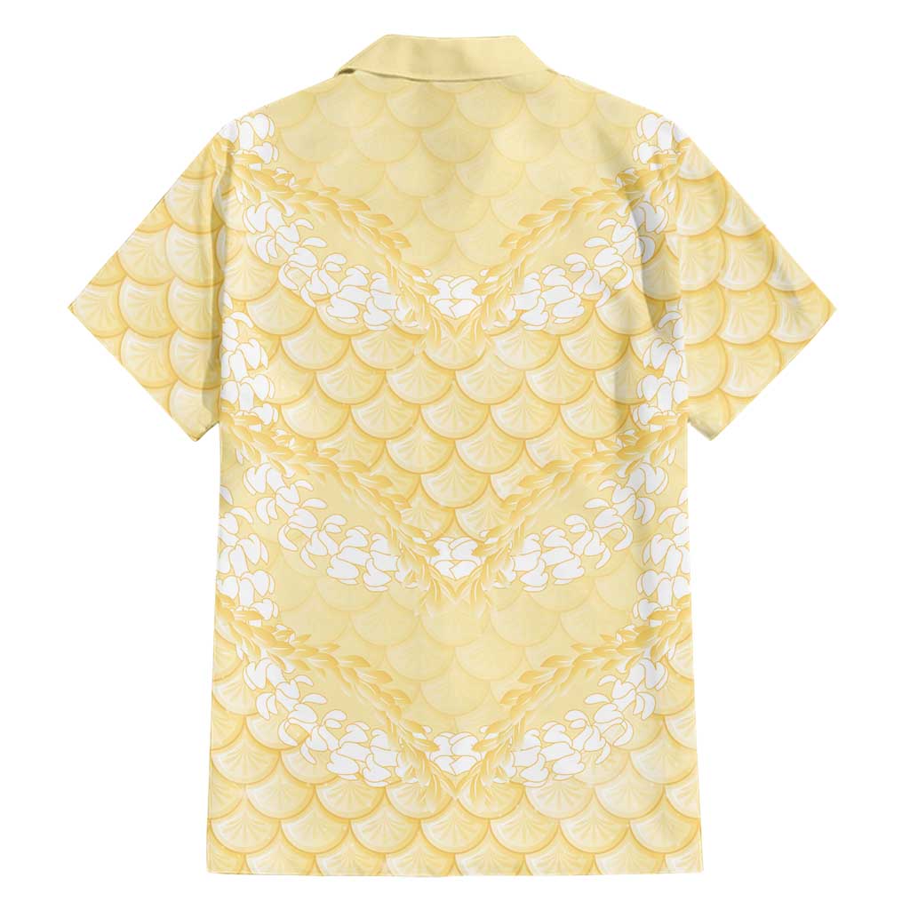 Pastel Yellow Mermaid Puakenikeni Maile Lei Hawaiian Shirt LT01 - Polynesian Pride