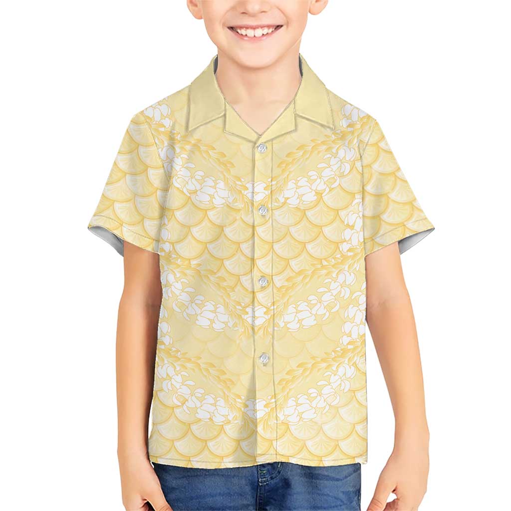 Pastel Yellow Mermaid Puakenikeni Maile Lei Hawaiian Shirt LT01 - Polynesian Pride