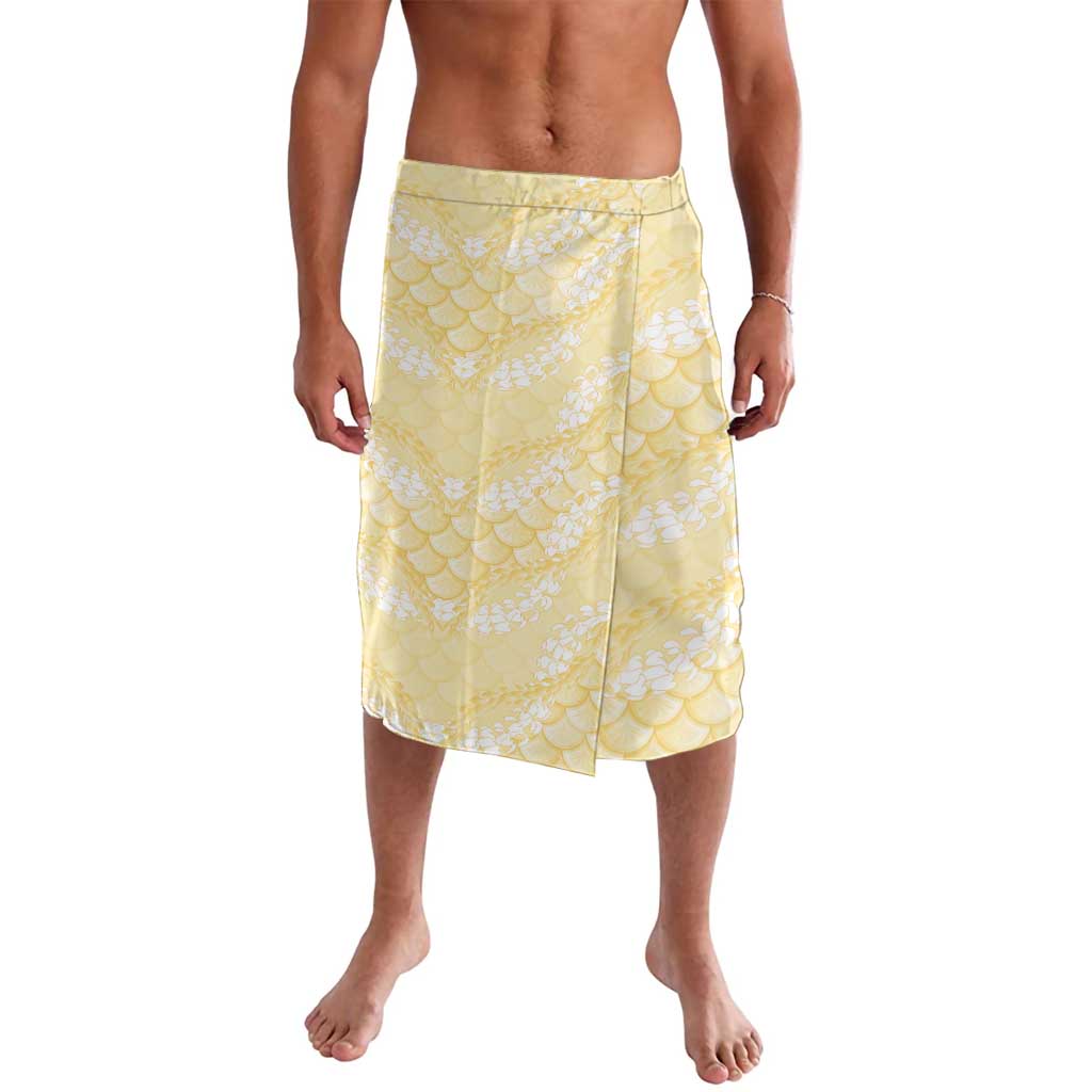 Pastel Yellow Mermaid Puakenikeni Maile Lei Lavalava LT01 Yellow - Polynesian Pride