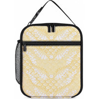 Pastel Yellow Mermaid Puakenikeni Maile Lei Lunch Bag LT01 10.2 × 8.3 × 4.3 inch Yellow - Polynesian Pride