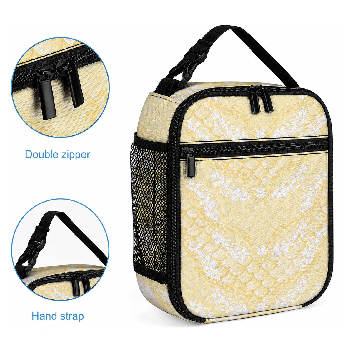 Pastel Yellow Mermaid Puakenikeni Maile Lei Lunch Bag LT01 - Polynesian Pride