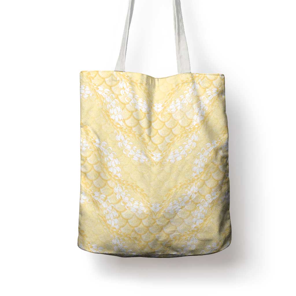 Pastel Yellow Mermaid Puakenikeni Maile Lei Tote Bag LT01 - Polynesian Pride
