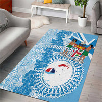 Personalised Fiji Day Area Rug Fijian Map Hibiscus Tapa Pattern LT01 - Polynesian Pride