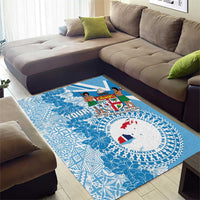 Personalised Fiji Day Area Rug Fijian Map Hibiscus Tapa Pattern LT01 - Polynesian Pride