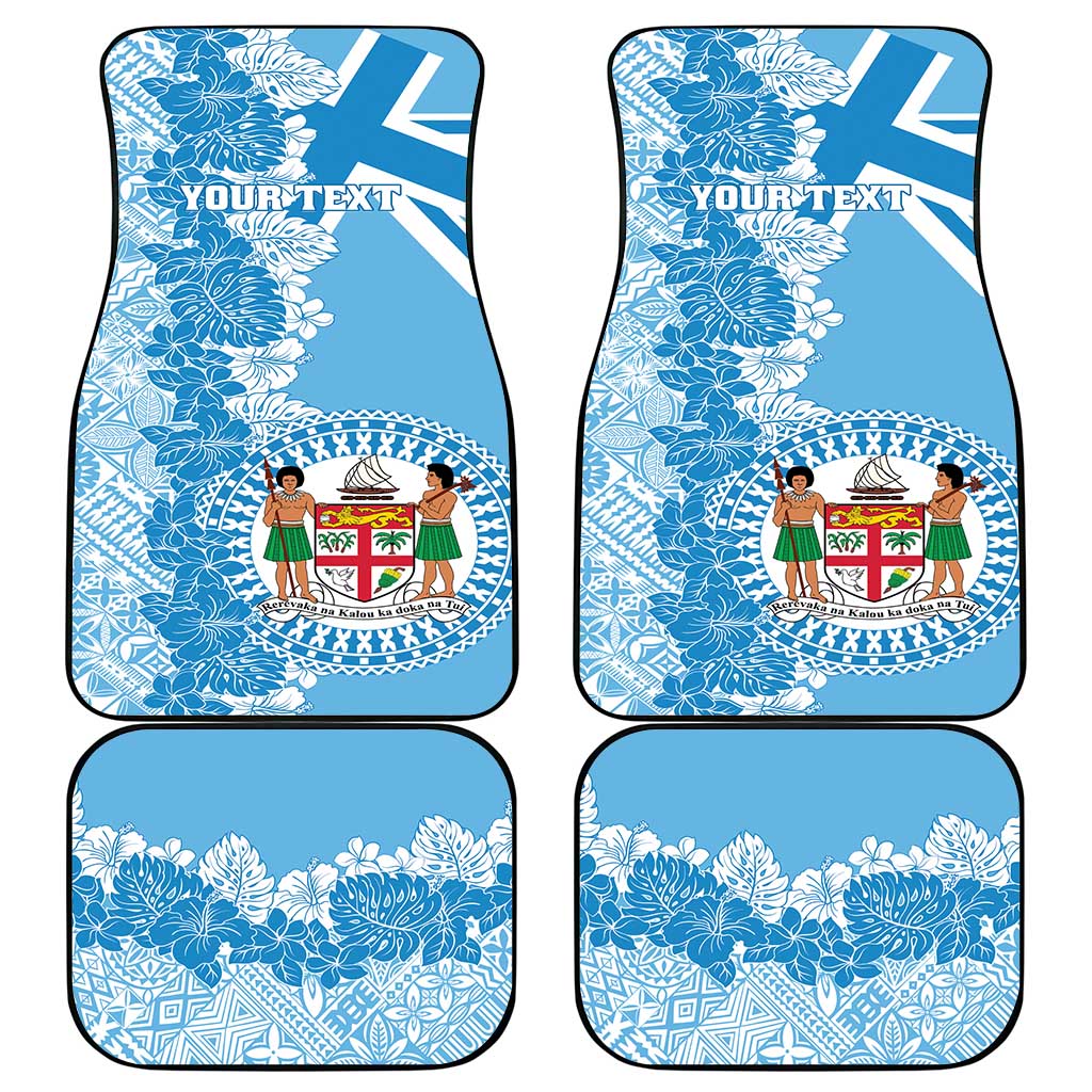 Personalised Fiji Day Car Mats Fijian Map Hibiscus Tapa Pattern LT01 - Polynesian Pride