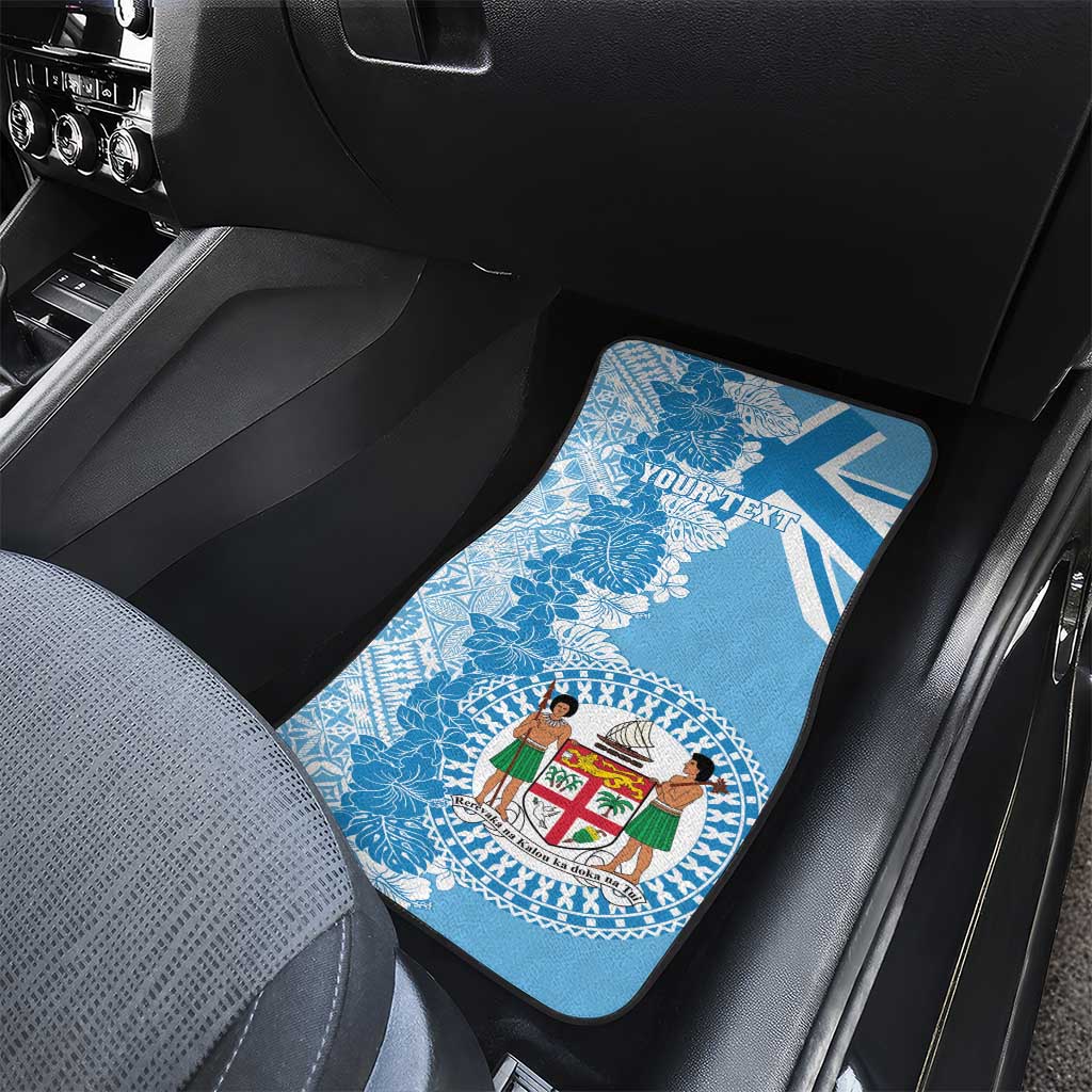 Personalised Fiji Day Car Mats Fijian Map Hibiscus Tapa Pattern LT01 - Polynesian Pride