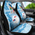 Personalised Fiji Day Car Seat Cover Fijian Map Hibiscus Tapa Pattern