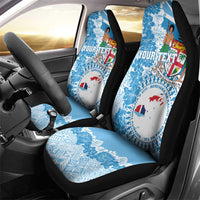 Personalised Fiji Day Car Seat Cover Fijian Map Hibiscus Tapa Pattern LT01 - Polynesian Pride
