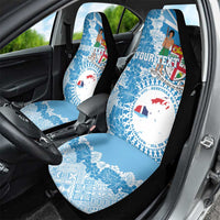 Personalised Fiji Day Car Seat Cover Fijian Map Hibiscus Tapa Pattern LT01 - Polynesian Pride