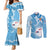 Personalised Fiji Day Couples Matching Mermaid Dress and Long Sleeve Button Shirt Fijian Map Hibiscus Tapa Pattern LT01