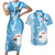 Personalised Fiji Day Couples Matching Short Sleeve Bodycon Dress and Hawaiian Shirt Fijian Map Hibiscus Tapa Pattern LT01