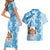 Personalised Fiji Day Couples Matching Short Sleeve Bodycon Dress and Hawaiian Shirt Fijian Map Hibiscus Tapa Pattern LT01