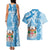 Personalised Fiji Day Couples Matching Tank Maxi Dress and Hawaiian Shirt Fijian Map Hibiscus Tapa Pattern LT01