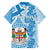 Personalised Fiji Day Family Matching Off Shoulder Short Dress and Hawaiian Shirt Fijian Map Hibiscus Tapa Pattern LT01