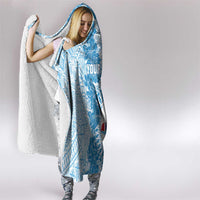 Personalised Fiji Day Hooded Blanket Fijian Map Hibiscus Tapa Pattern LT01 - Polynesian Pride