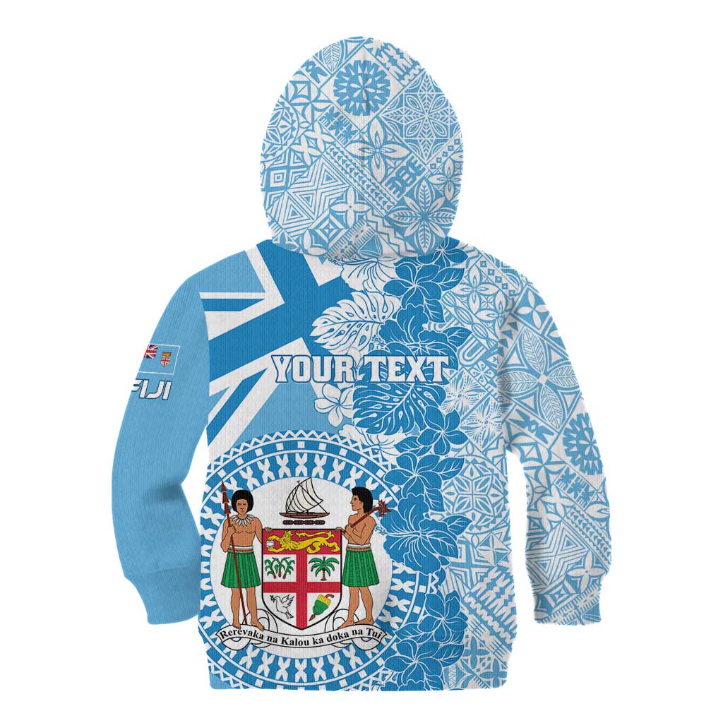 Personalised Fiji Day Kid Hoodie Fijian Map Hibiscus Tapa Pattern LT01 - Polynesian Pride