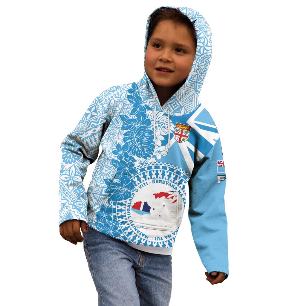 Personalised Fiji Day Kid Hoodie Fijian Map Hibiscus Tapa Pattern LT01 - Polynesian Pride