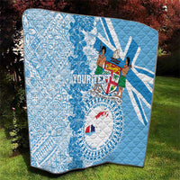 Personalised Fiji Day Quilt Fijian Map Hibiscus Tapa Pattern LT01 - Polynesian Pride