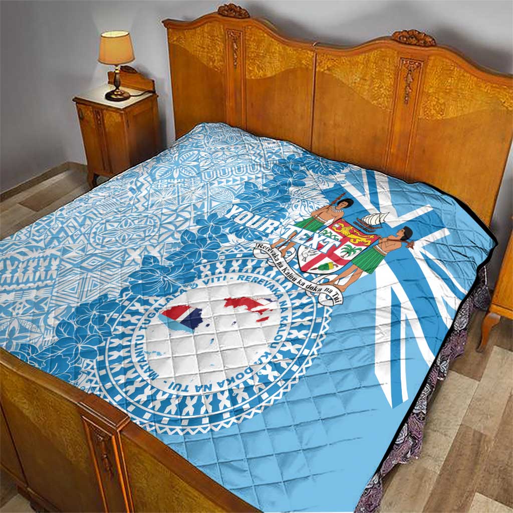 Personalised Fiji Day Quilt Fijian Map Hibiscus Tapa Pattern LT01 - Polynesian Pride