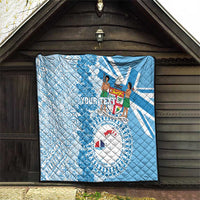 Personalised Fiji Day Quilt Fijian Map Hibiscus Tapa Pattern LT01 - Polynesian Pride